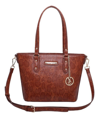 Bolsa Shopping M Fellipe Krein Aw23 Python Fk581 - Caramelo