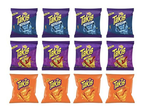 Multipack Takis: Fuego, Blue Heat Y Intense Nacho - 12 Bolsi