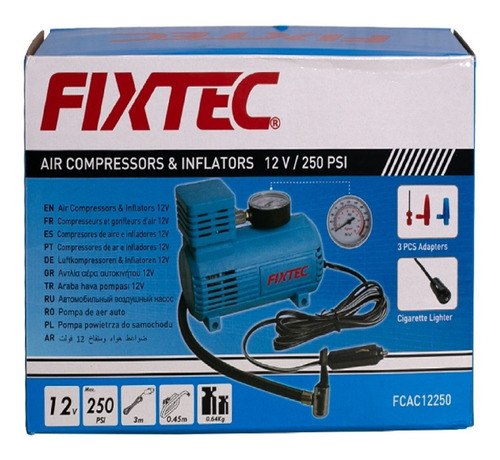Imagen 3 de 4 de Compresor De Aire Para Automóvil 12v 260psi Fixtec/todokcl