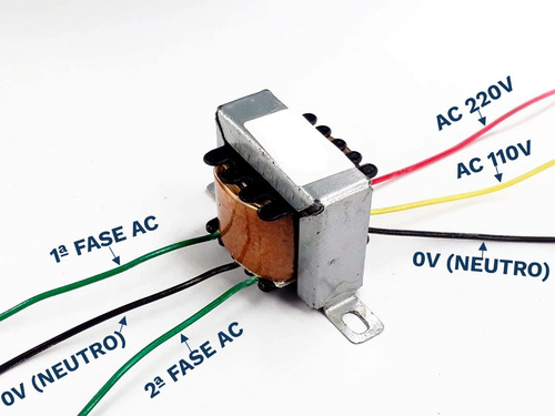Transformador 3+3v 400 Mah ( Trafo ) Bivolt - Tr-400-007