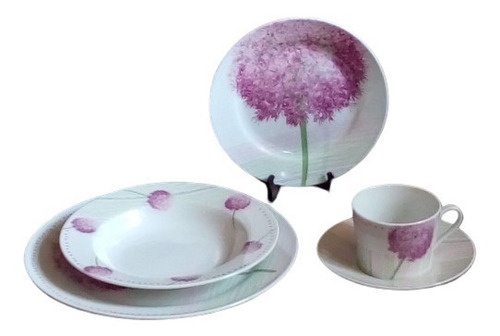 Vajilla De Porcelana Dazzling Bloom 20 Piezas