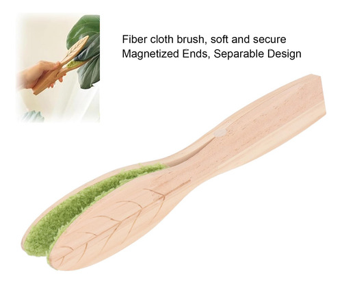 Cepillo Limpiador De Hojas De Plantas Con Mango De Madera