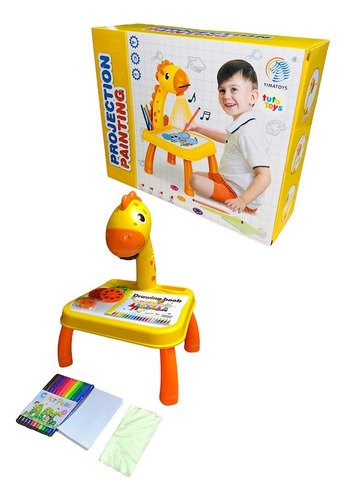 Mesa De Dibujo Para Niños Con Proyector Color Naranja