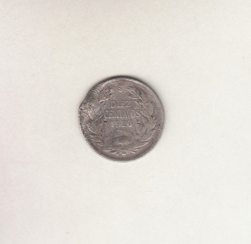 Moneda Chile Diez Centavos 1920 Plata (c85)