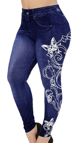 Leggings Mezclilla Para Mujer Cintura Alta Ajustado Pantalon