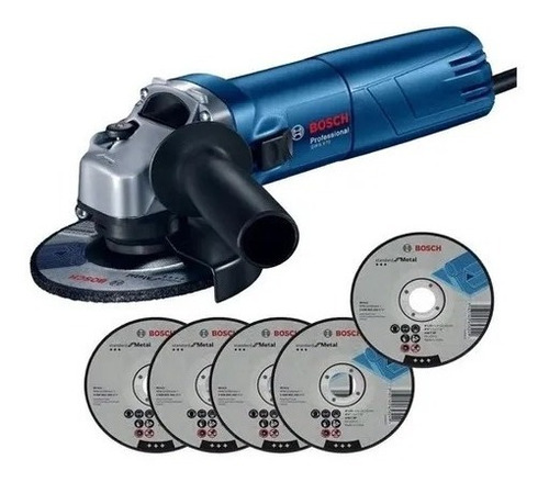 Amoladora Angular Bosch 670w 115 Mm 5 Discos De Corte