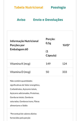 Vitamina D3 2.000 Ui + K2 (mk7) 60 Cápsulas - Longy Health