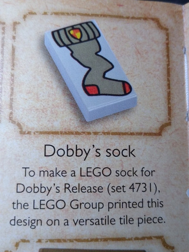 Lego Harry Potter Accesorio Calcetin De Dobby Set 4731
