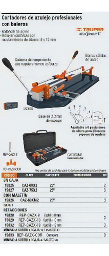 Cortadora de baldosas Truper CAZ-75X2