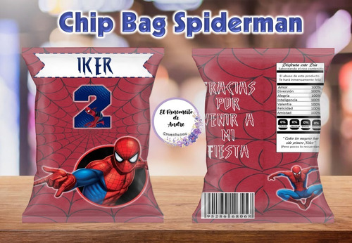 15 Bolsas Golosineras Chipsbags Hombre Araña Spiderman Papel