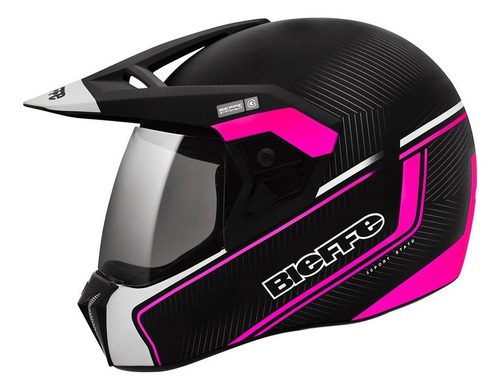 Capacete para moto  integral Bieffe  3 Sport  rosa stato tamanho 56 