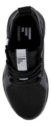 Sneaker Casual Vew30947 Textil Negro Jogger Liso Ferrato