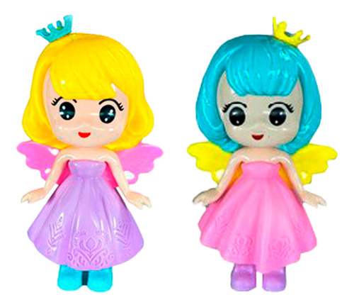 Princesas Embelezando 12 Mini Princesas C/ Trajes Borboleta