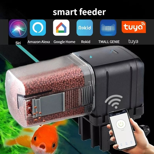 Alimentador Dispensador Automatico Acuario Peces Smart Wifi