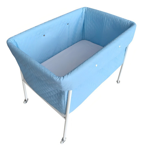 Moisés Mini Cuna Incluye Colchón + Sábana | Plegable / Viaje Color Capitonado Azul