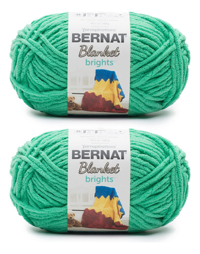 Bernat Blanket Brights Bb Yarn, 2 Pack, Gogo Green 2 Pack