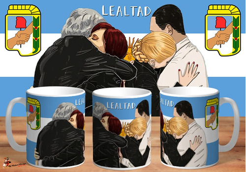 Taza Lealtad Peronista Nestor Cristina Eva Y Peron Hd Art