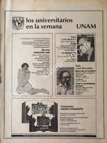 Cartel Vintage Unam Eventos De Teatro Y Culturales 1981 /14