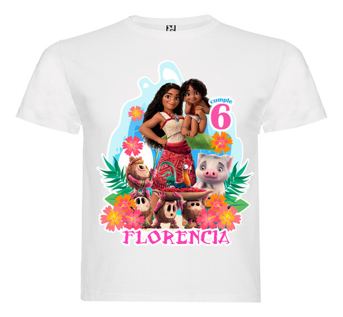 Polera Moana 2 Pelicula Cumpleaños Niña Personalizada Algodo