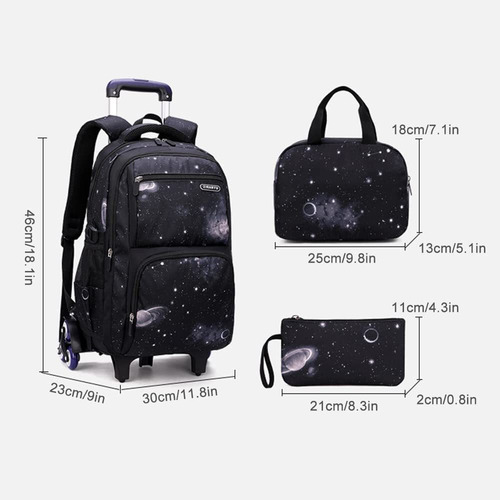 Mochila Infantil Con Ruedas 3 Piezas Resistente Al Agua
