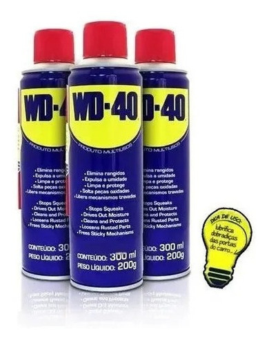 3 Spray Wd40 Produtos Multiusos- Desengripa Lubrifica 300ml