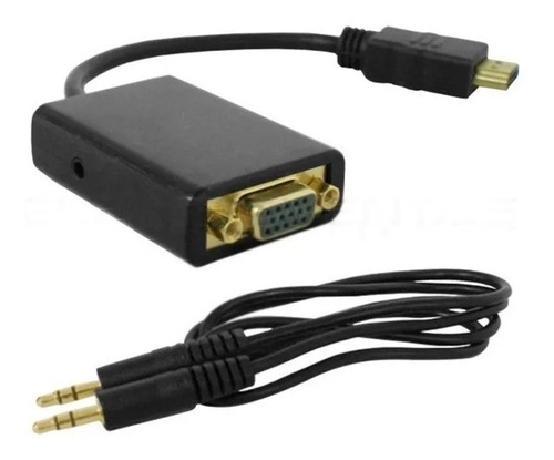 Cable Adaptador Conversor Hdmi A Vga Y Audio Ev9286