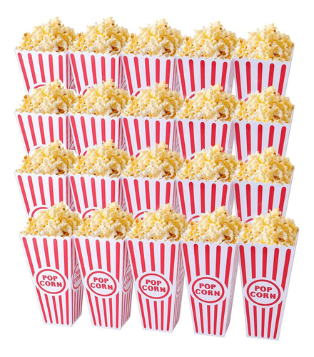 20 Cajas De Popcorn Tebery, De Plastico, 19.5 Cm X 10 Cm