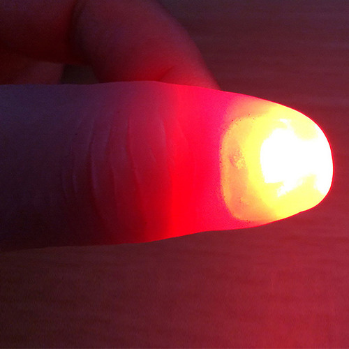 Un Truco Con Los Dedos De Cerca Con Anillos De Luz Led Que B