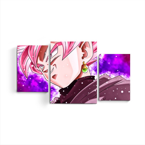 Cuadros Tripticos Goku Black Rose Super Sayayin Dragon Ball