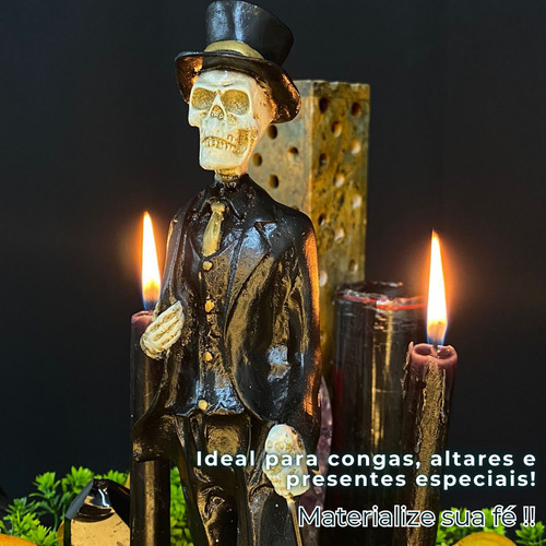 Imagem Exu Caveira Terno Gravata Vermelha - Studio Orion Cor Preto - Vermelho