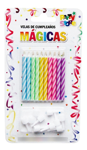 Pack Set Velas Magicas Cumpleaños X 10 Unidades Multicolor