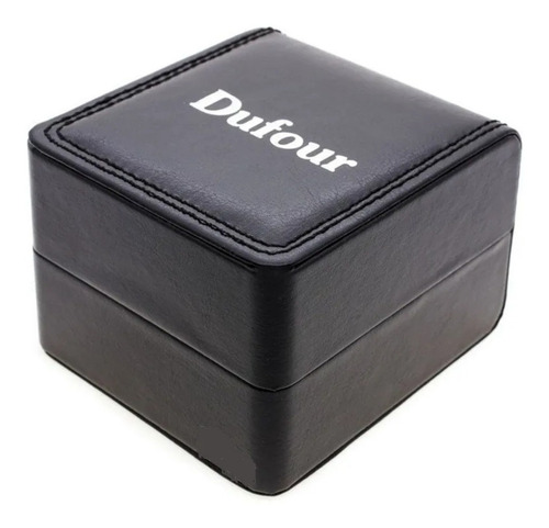 Reloj Dufour 13018 Men Acero Vestir Clasico Malla Plateado Bisel Plateado Fondo Blanco