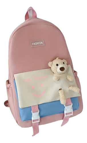 Mochila Con Oso De Peluche Múltiples De Bolsillos