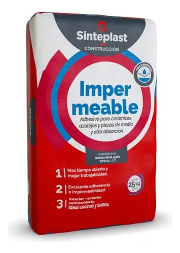 Pegamento Adhesivo Ceramicos Impermeable Sinteplast 30kg