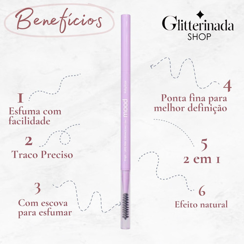 Lápis Sobrancelhas 2 Em 1 Ponta Fina Com Escovinha Ruby Rose