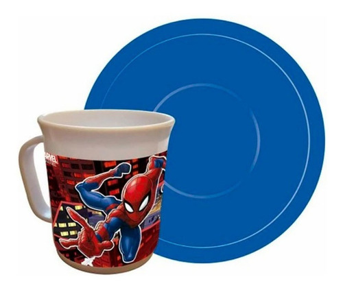 Imagen 1 de 1 de Taza Con Plato Spiderman Ha178 Cresko