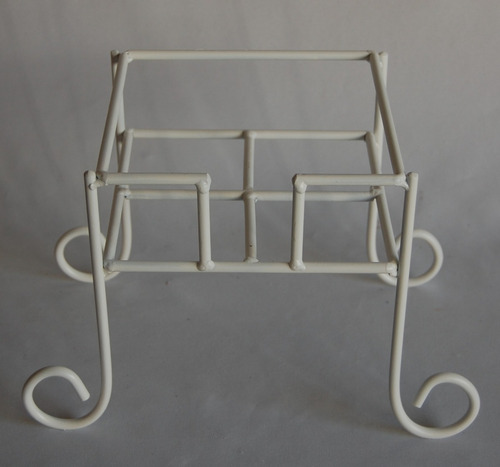 Pie Artesanal Para Dispenser Cuadrado Modelo Py Blanco