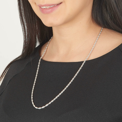 Cadena Hombre Torzal H 3mm-60cm Plataley.925 Duodeluxejoyas®