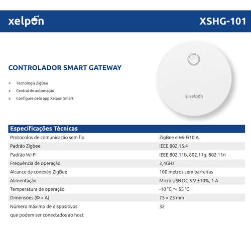 Hub Central Zigbee Mesh Smart Gateway Wifi + Ble Tuya Alexa
