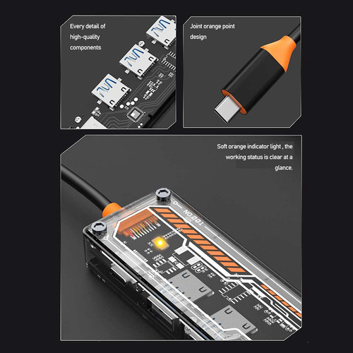 Adaptador Usb De Estación De Acoplamiento Usb 3.0 5 En 1 Con