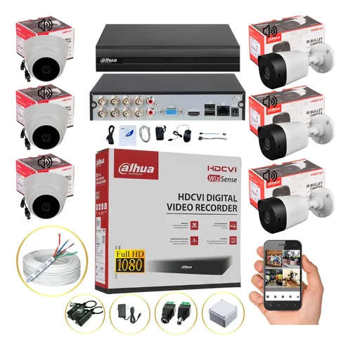 comprar Cámaras De Seguridad 1080p Dahua Dvr 8 Ch+6 Cámaras Audio