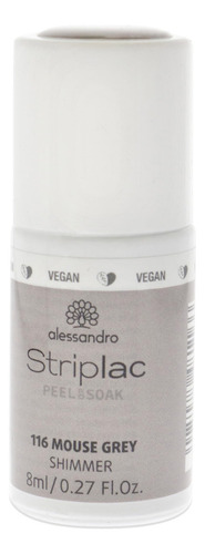 Alessandro Striplac Peel Or Soak Shimmer - 116 Mouse Grey Fo