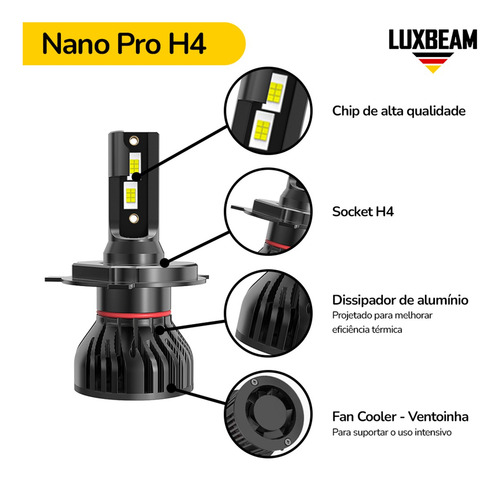 Par Super Led Nano Pro 50w Csp3570 8000k H1 H4 H7 H8 H11 Hb4