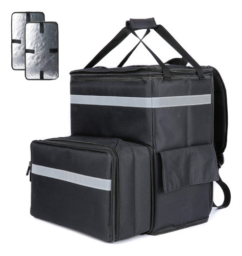 Mochila Térmica Multifuncional Delivery Backpack Repartidor Tipo Con Divisores Grande Negro