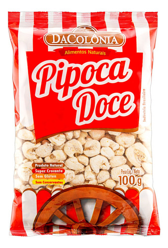 Pipoca Pronta Doce Natural DaColônia Pacote 100g