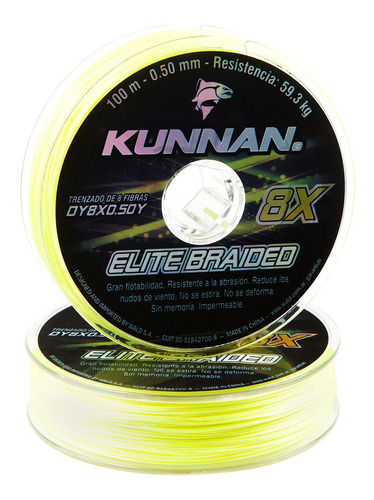 Multifilamento Kunnan Elite Braided 16mm 15.4kg 8 Filamentos