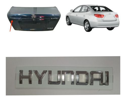 Emblema Hyundai Letras Hyundai Letras