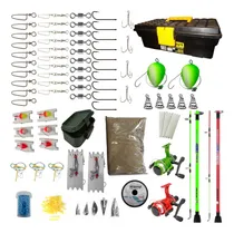 Comprar Kit Cañas Reeles Caja Pesca De Boga Carpa Combo Articulos