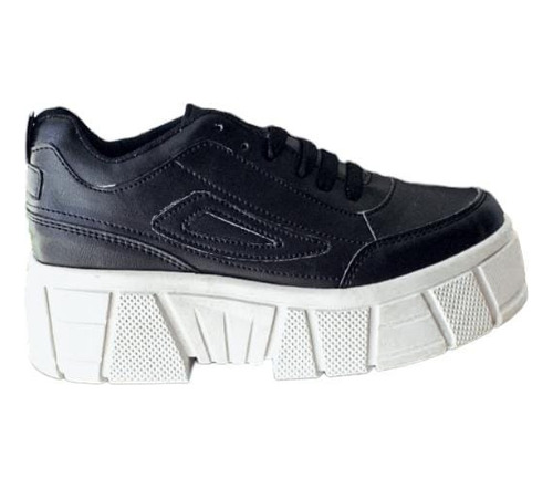 Tenis Plataforma Alta Lafi Sneaker Negro Chunky Urbano Dama