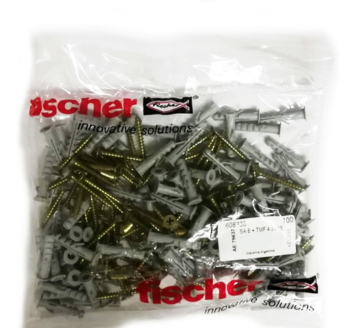 Tarugo Fischer Sa6 Taco Tope + Tornillo 4.5x35 Bolsa 100u Fs